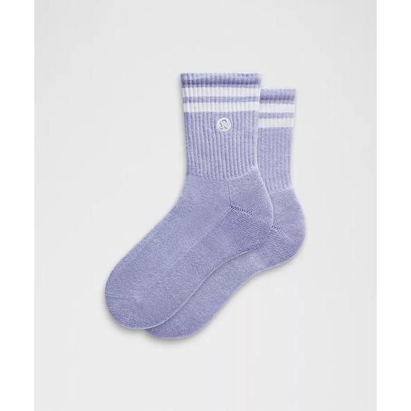 lululemon athletica Other - Lululemon Unisex Daily Essential Quarter Socks Stripe Lavender Size L